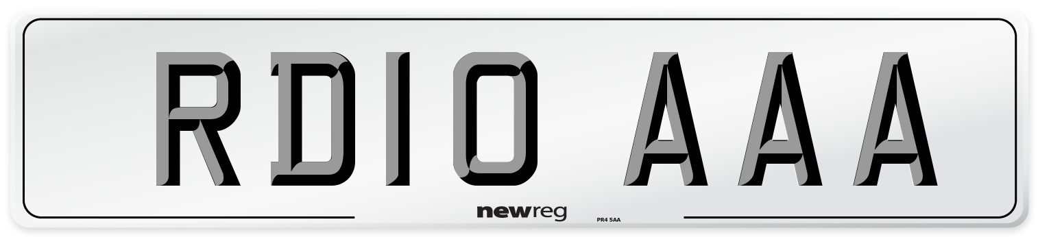 RD10 AAA Number Plate from New Reg